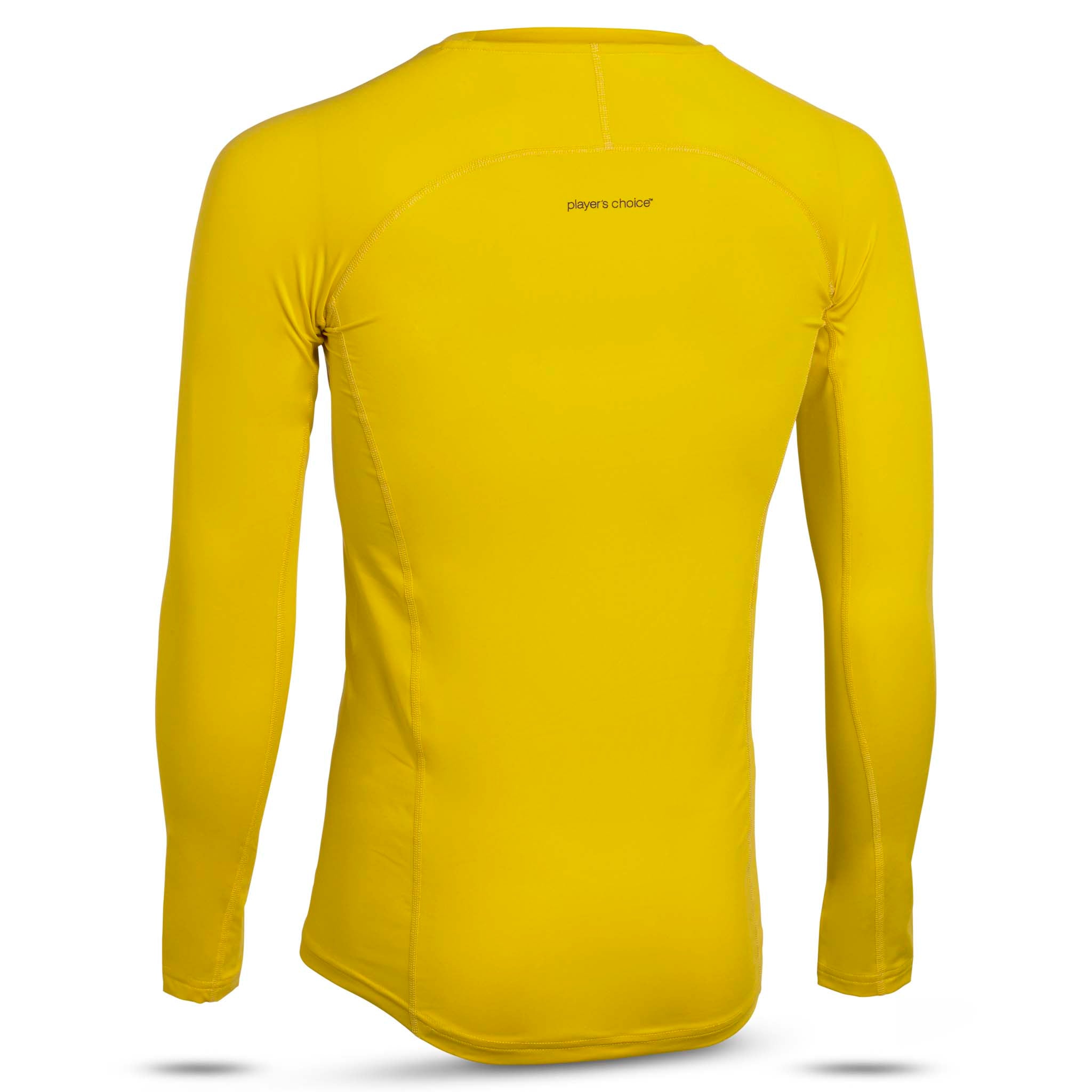 Gul Shirts L/S Baselayer, bagsidevisning af den langærmede fodbold-baselayer-trøje.