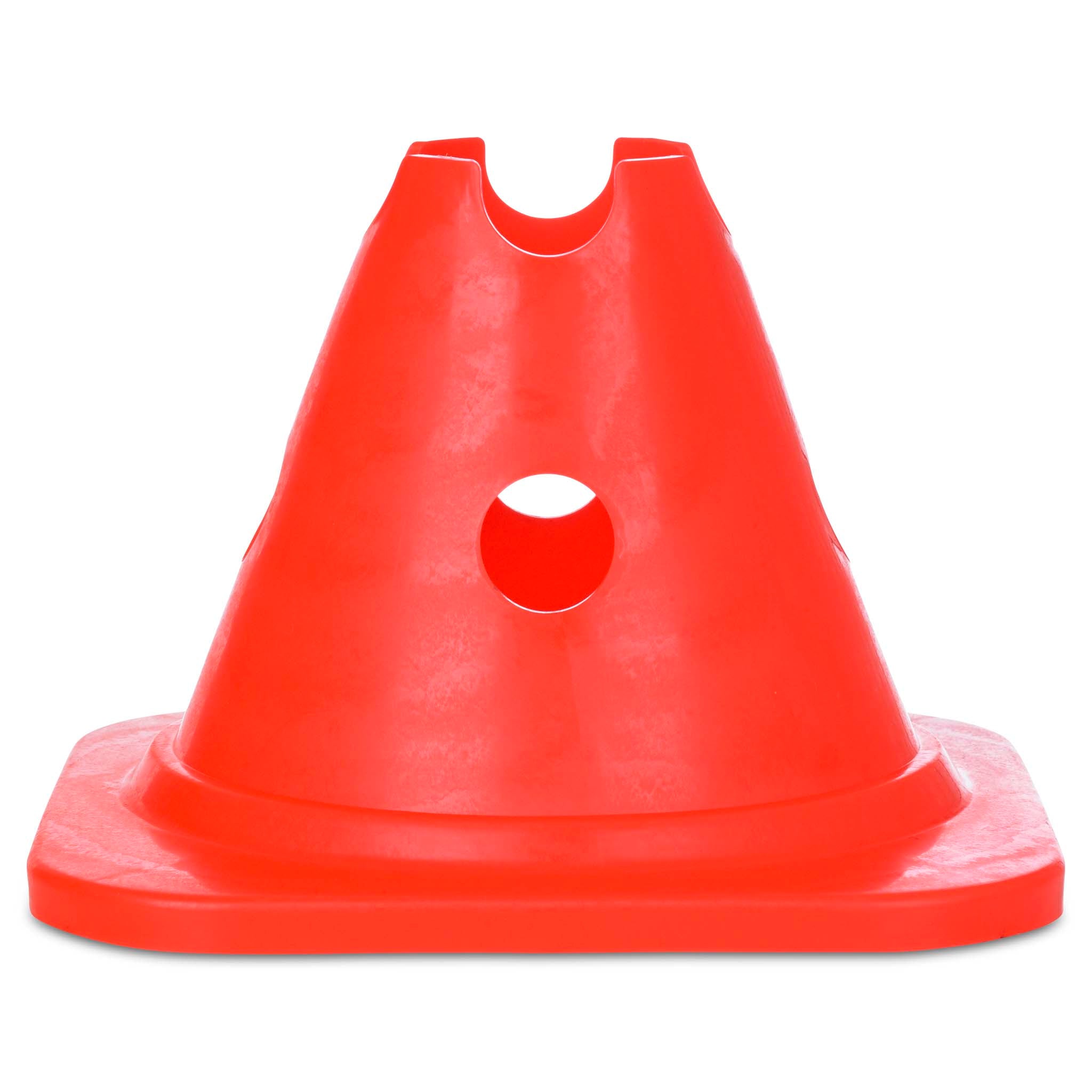 Markeringskegle med huller - 15 cm. #farve_rød