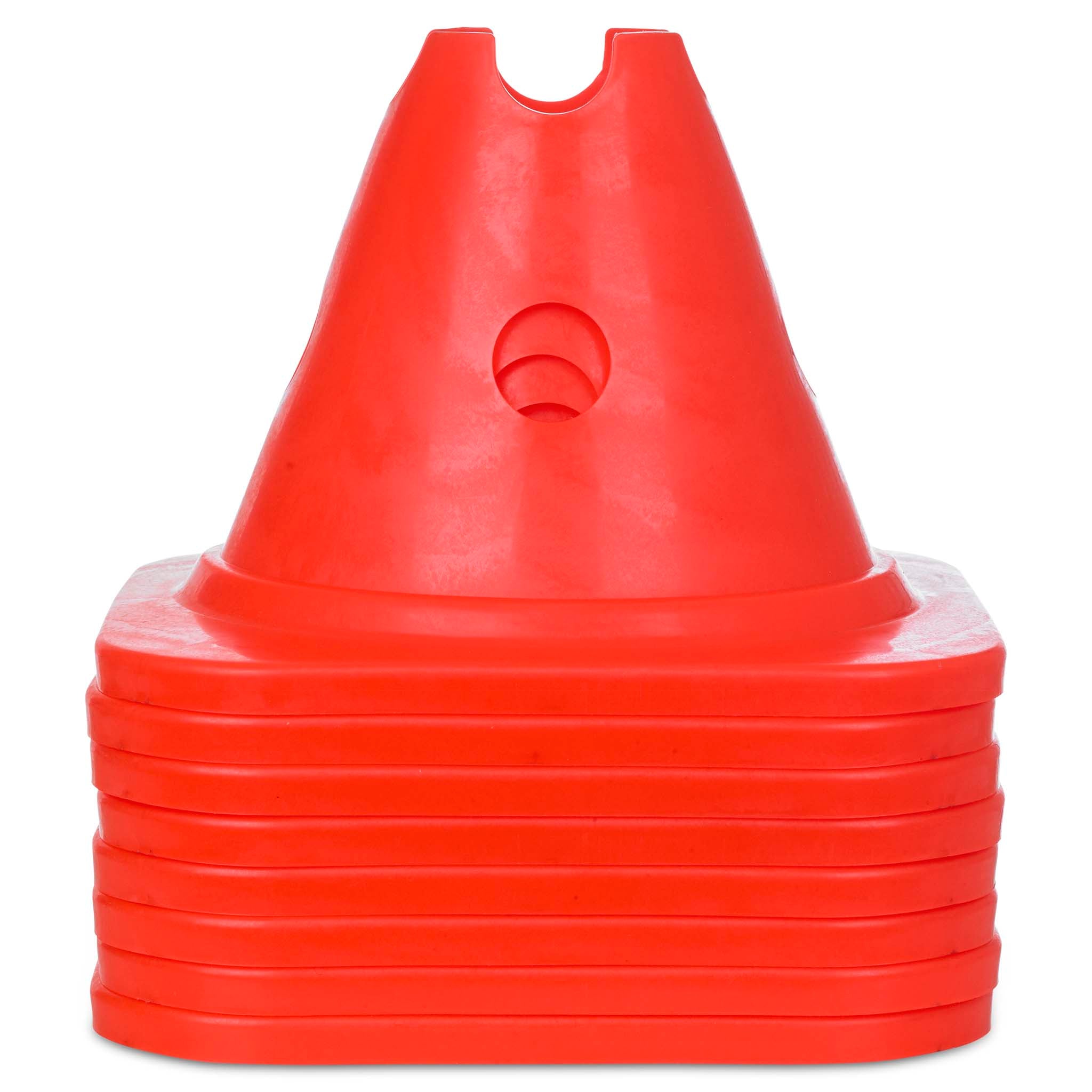 Markeringskegle med huller - 15 cm. #farve_rød
