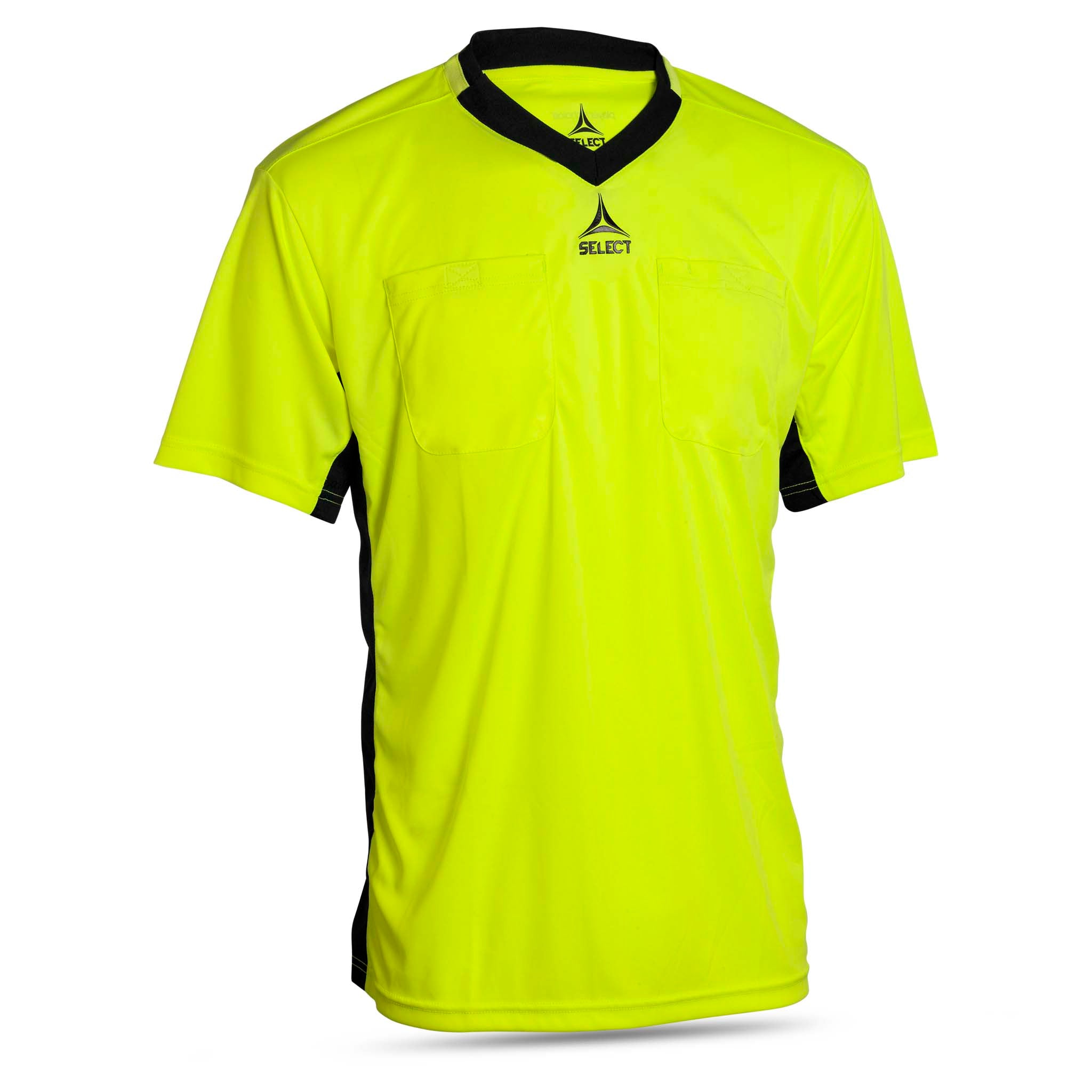 Dommer t-shirt - Kort #farve_gul/sort