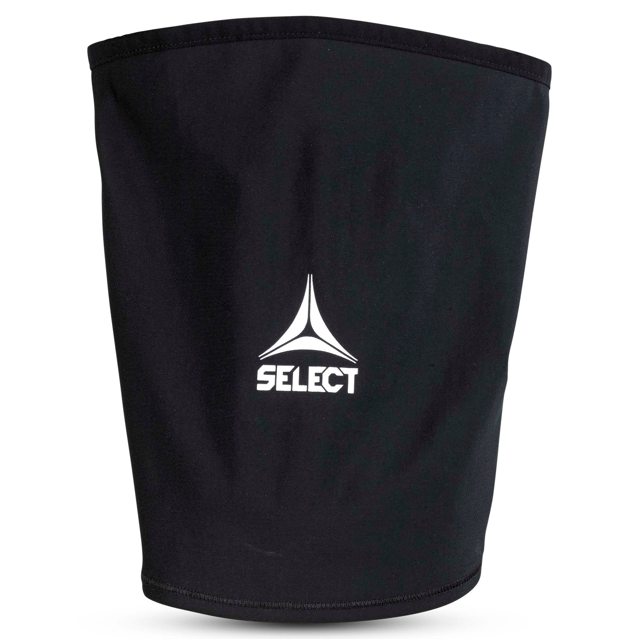 Sort halsedisse Select v23 med hvidt logo, fodboldtilbehør, set forfra.