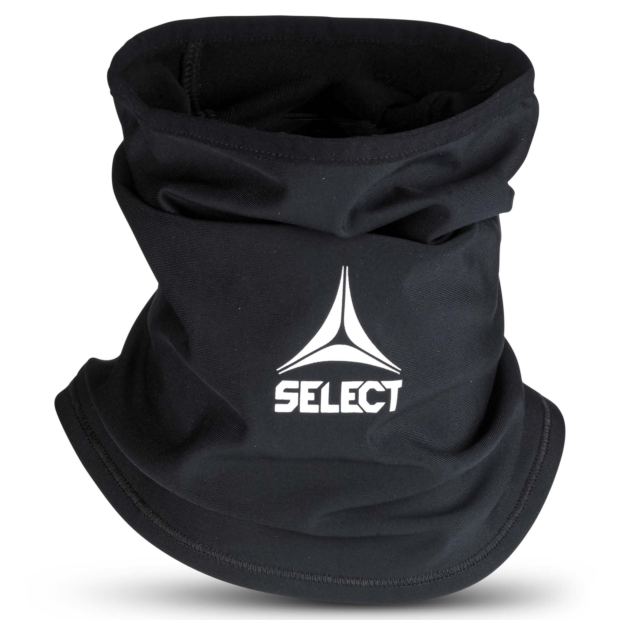 Sort halsedisse Select v23, fodboldtilbehør, set forfra med hvidt logo