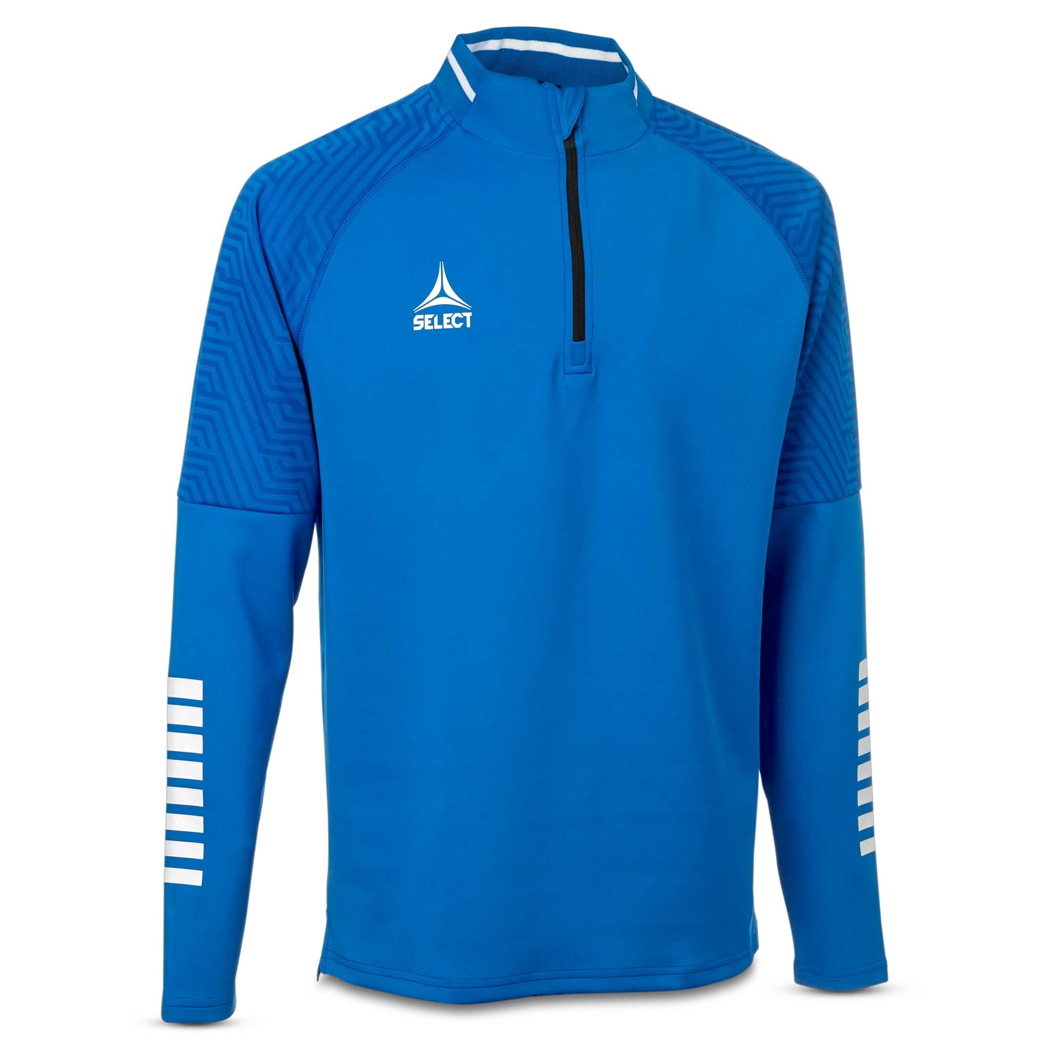 Monaco Træningssweatshirt med 1/2 lynlås #farve_blå/hvid