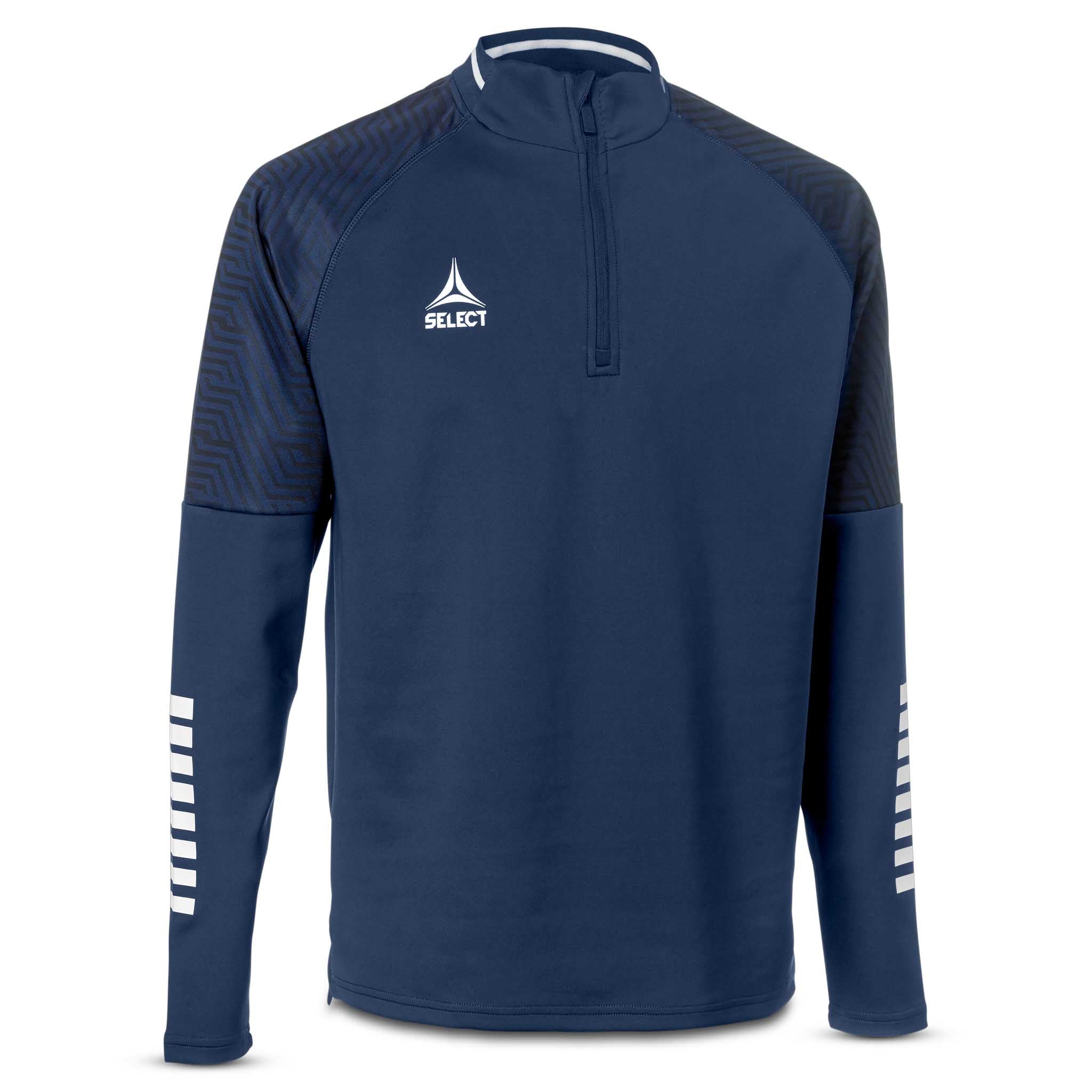 Monaco Træningssweatshirt med 1/2 lynlås - Børn #farve_marineblå/hvid