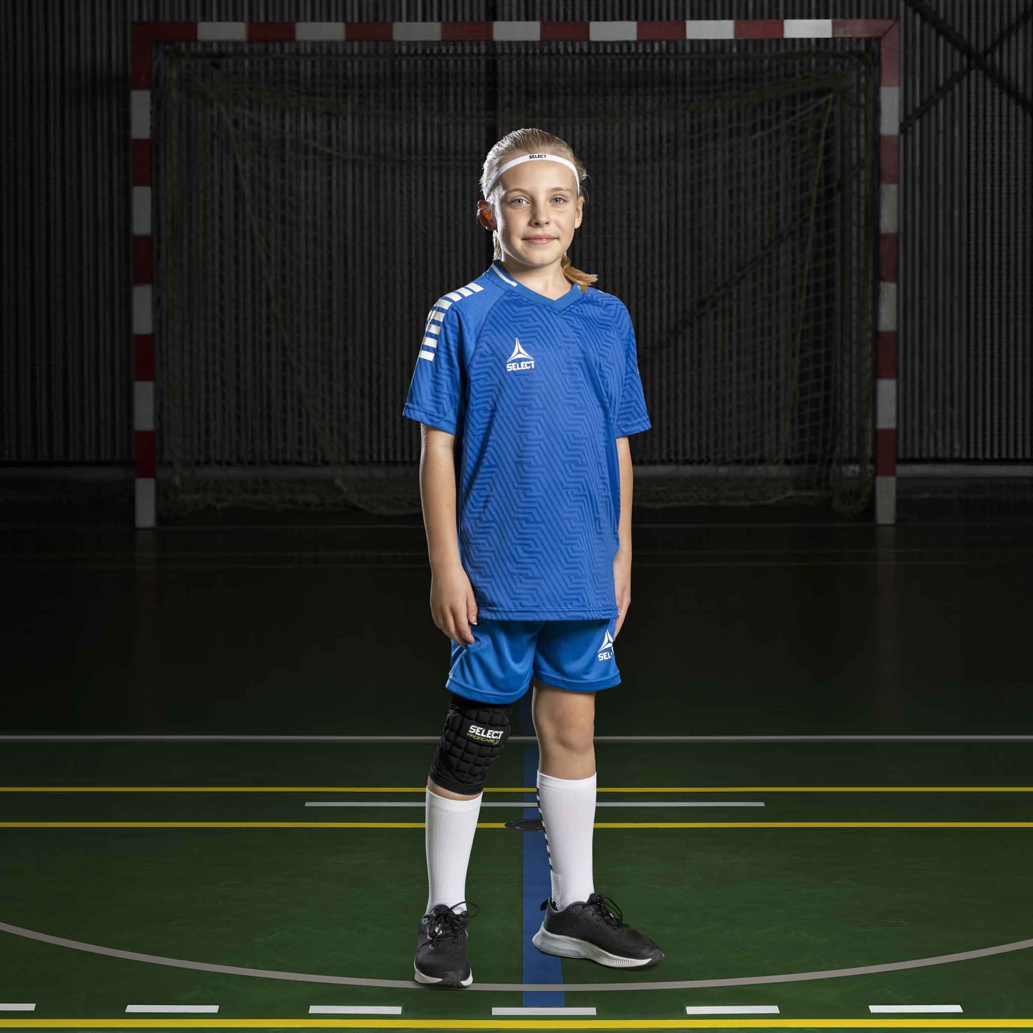 Monaco Kortærmet Spillertrøje - Børn #farve_blå/hvid