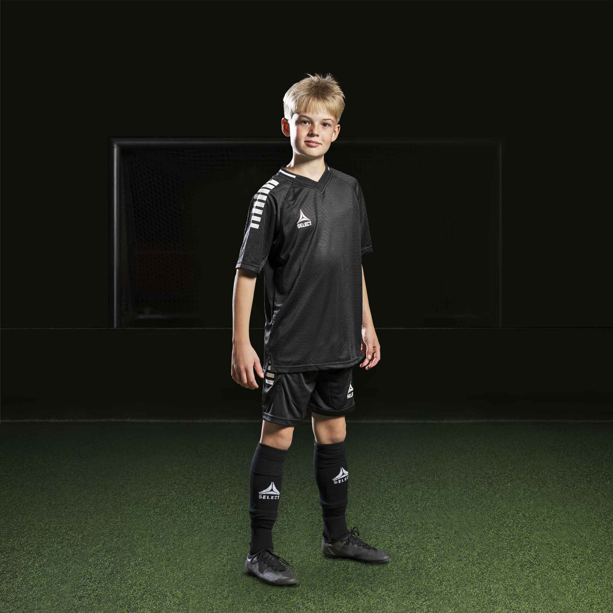 Monaco Kortærmet Spillertrøje - Børn #farve_sort/hvid