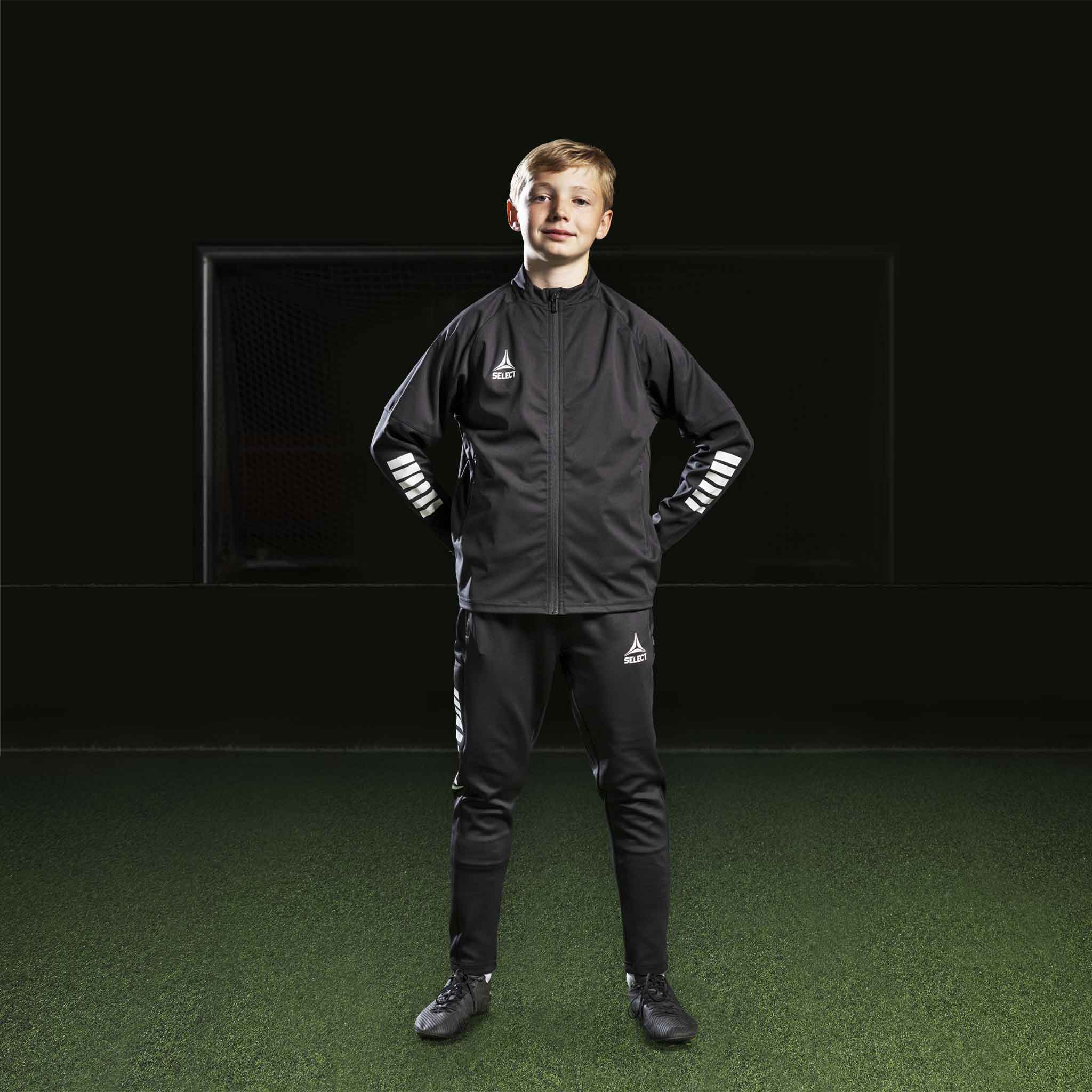 Monaco Træningsjakke - Børn #farve_sort/hvid