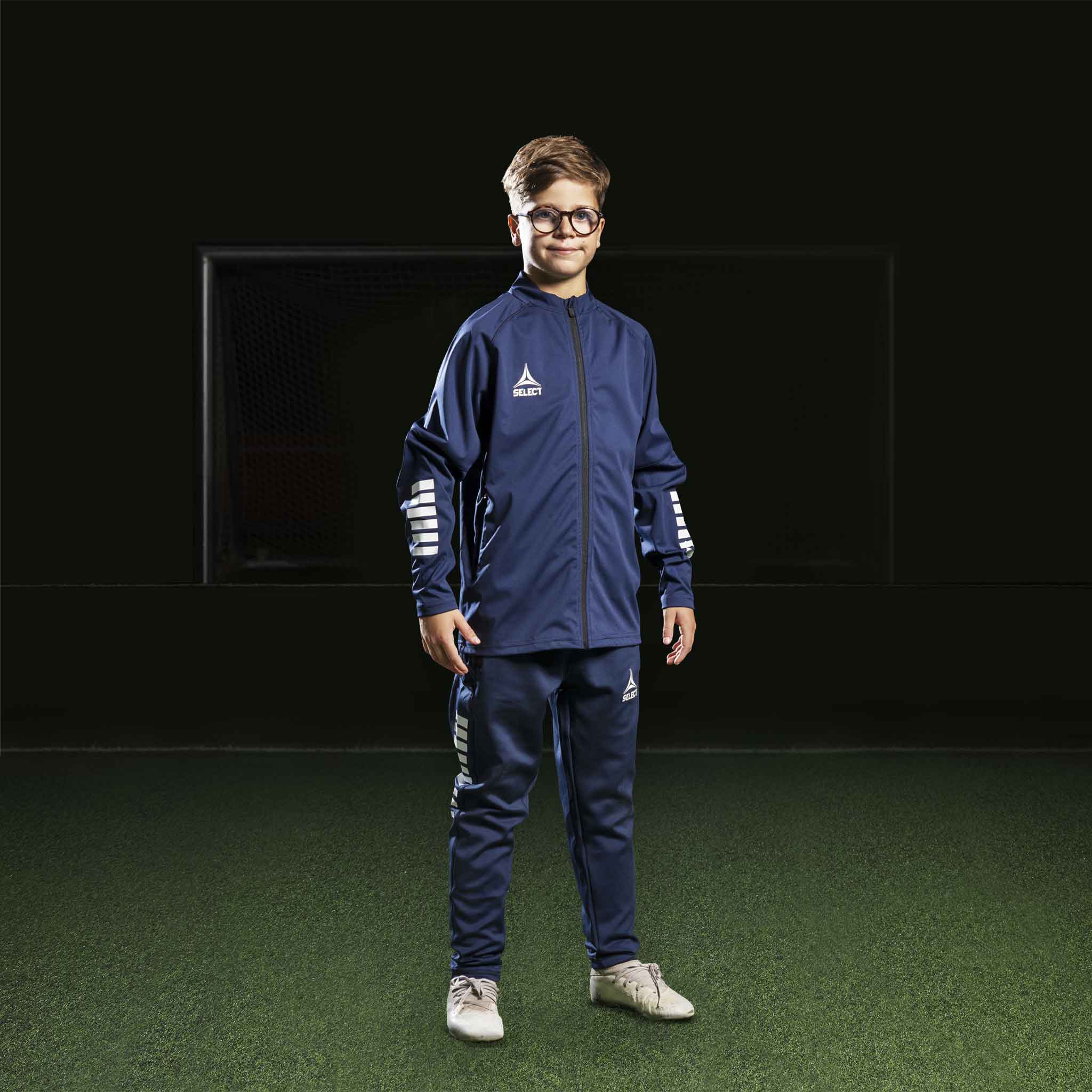 Monaco Træningsjakke - Børn #farve_marineblå/hvid