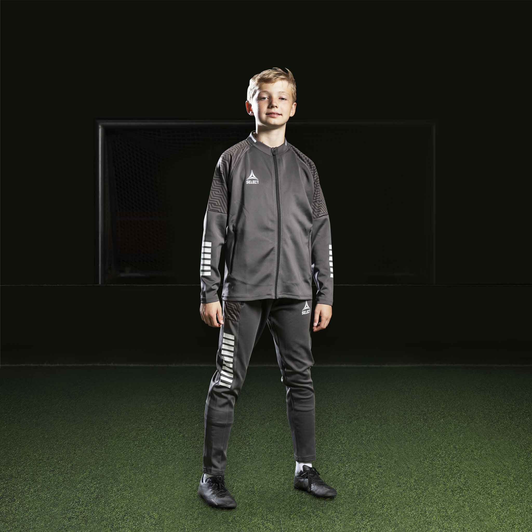 Monaco Zip træningsjakke - Børn #farve_grey/white