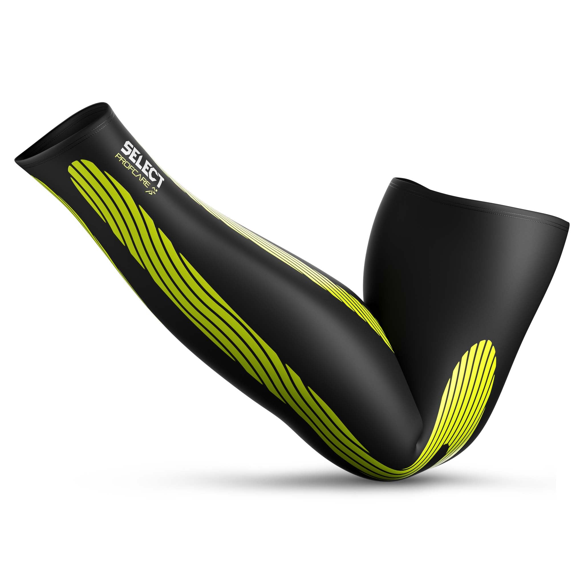 Forside af sort og grøn Compression arm sleeves 6610, Sports support