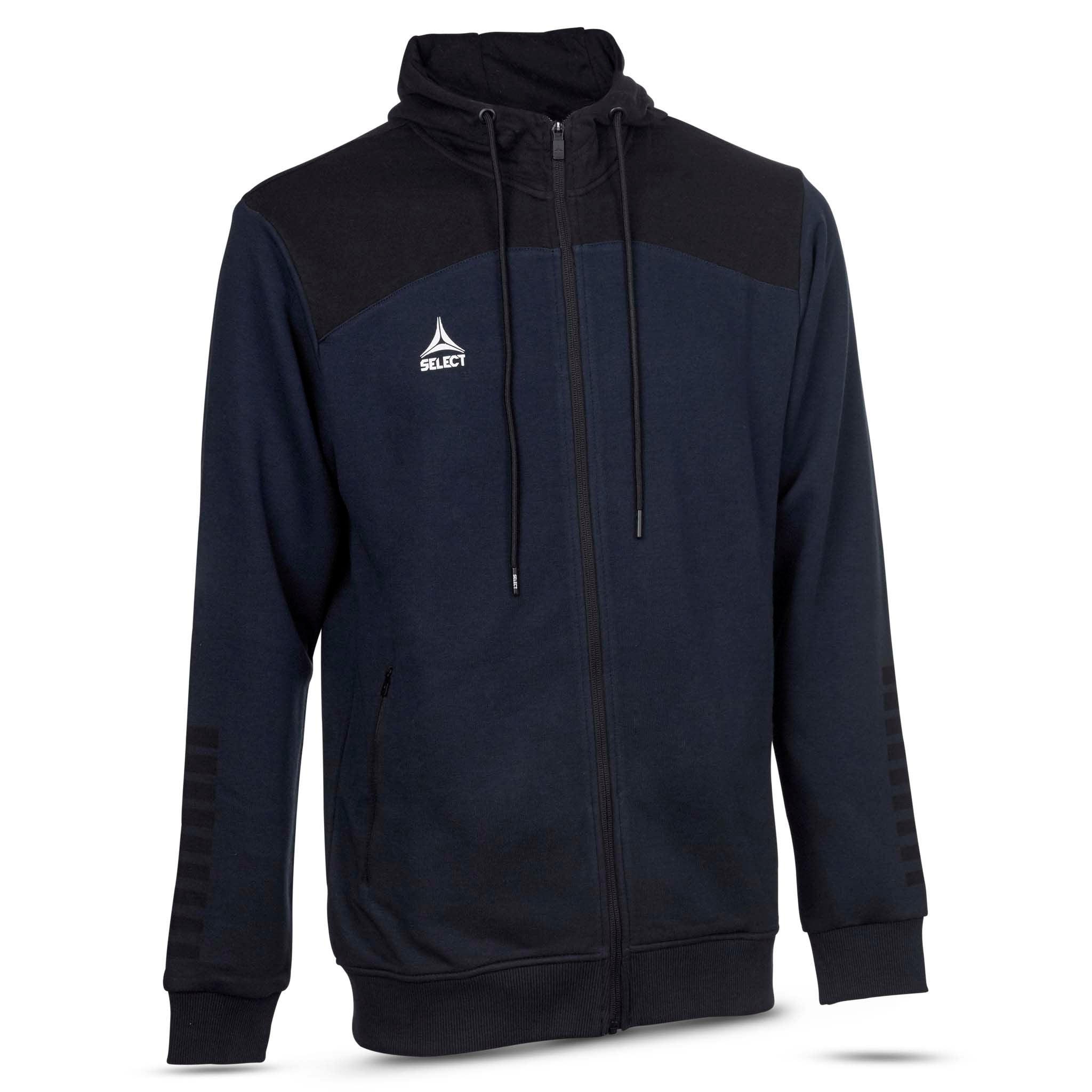 Oxford Hoodie lynlås #farve_marine blå/sort